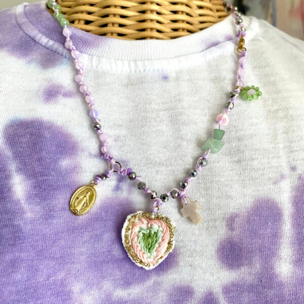 Collana Cuore di pezza Handmade - immagine 1