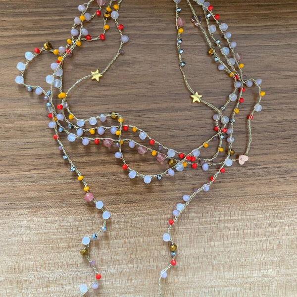 Collana Cordonetto Filo Unica Rosa - immagine 1