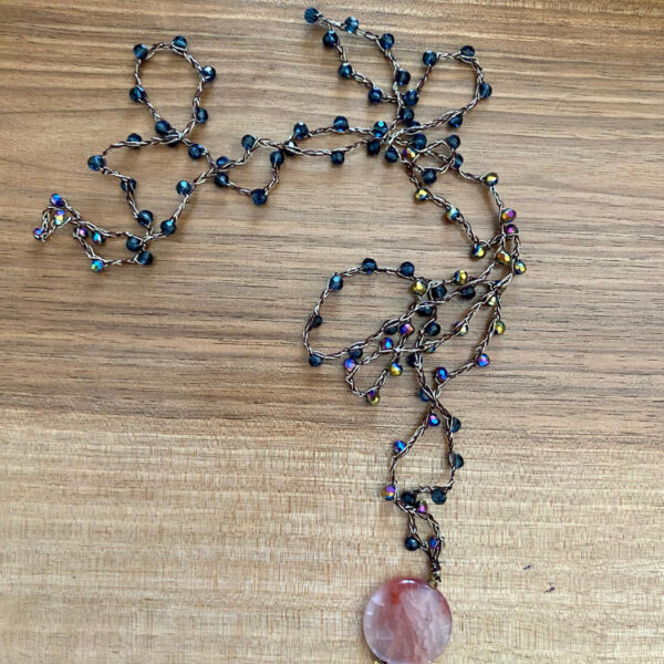 Collana Lunga Crochet Pietra Media - immagine 1