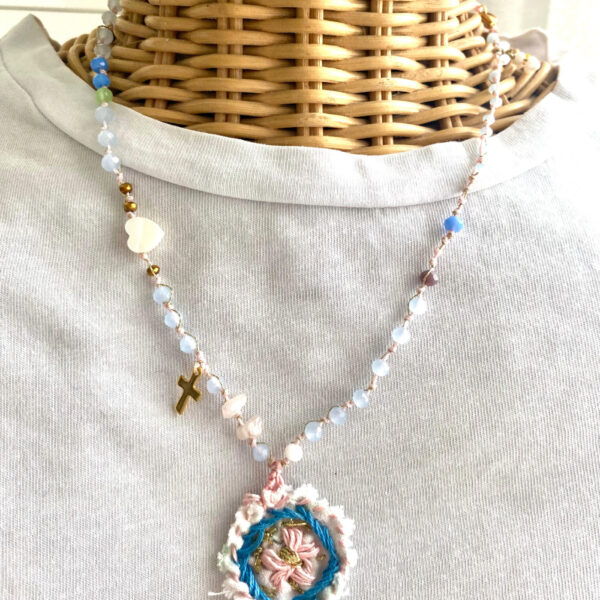 Collana Stoffa Ricamata - immagine 1