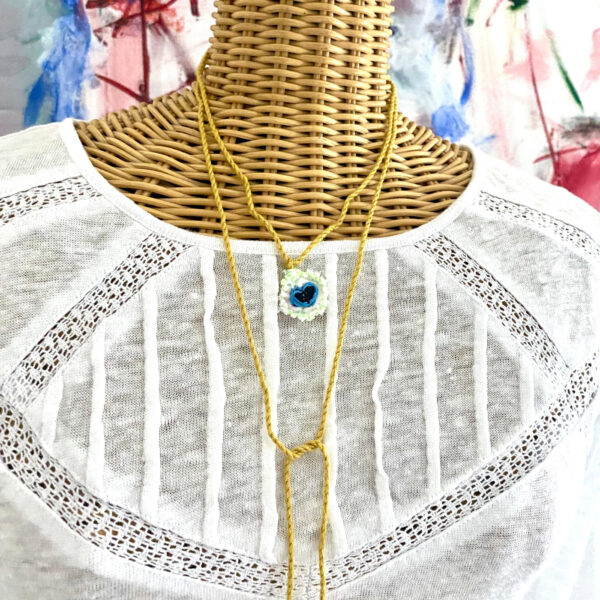 Collana Cuore di Pezza Cordoncino - immagine 1