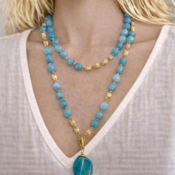 Collana Lunga Celeste Mare Mare - immagine 2
