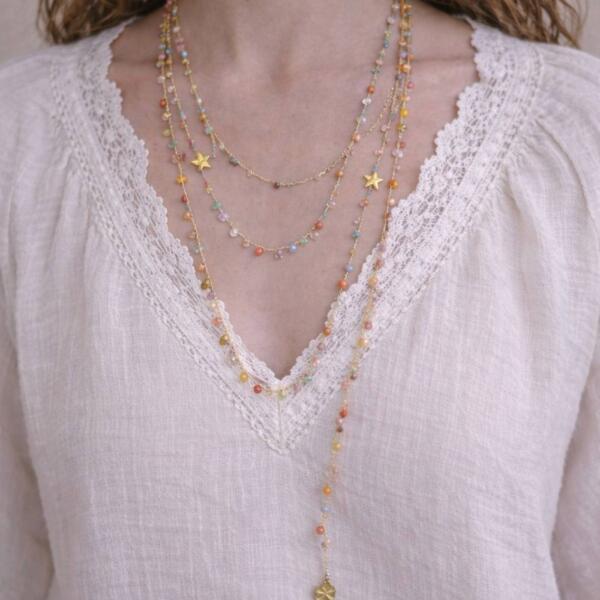 Collana Cordonetto Filo Unica Rosa - immagine 2