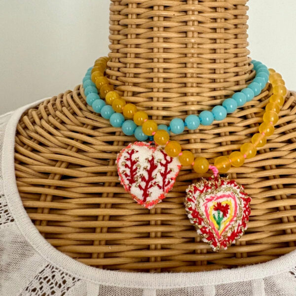 Collana Cuore di Pezza Pietre Dure - immagine 4