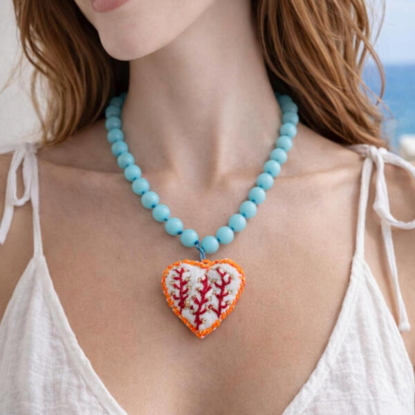 Collana Cuore di Pezza Pietre Dure - immagine 1