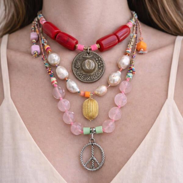Collana Pace  Quarzo Rosa - immagine 3